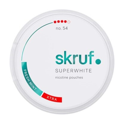 OUTLET! Skruf Super White Slim no 54 Fresh Mint Extra Strong